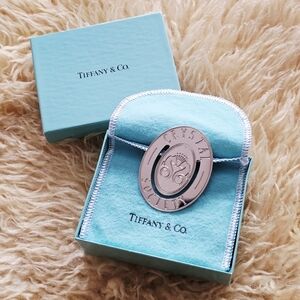 Tiffany & Co. Crystal Society Silver Plated Bookmark With Original Pouch And Box